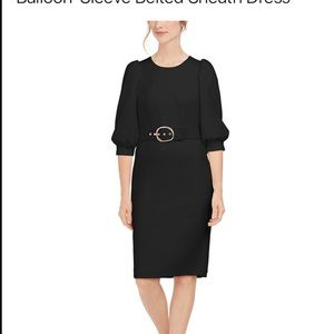 Size 10 Calvin Klein black puffy sleeve dress.
